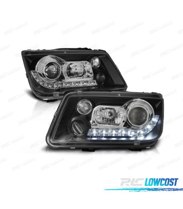 FAROS VOLKSWAGEN VW BORA 98-05 LUZ DIURNA FONDO NEGRO