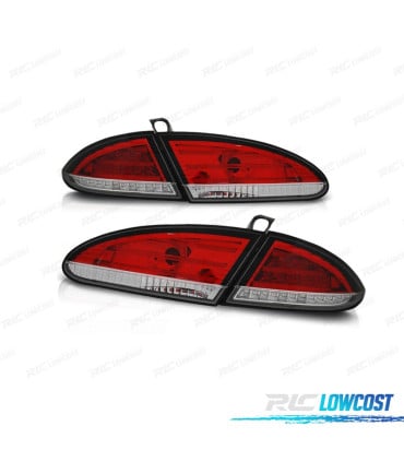 PILOTOS SEAT LEON 04-09 1P LED ROJO CROMO