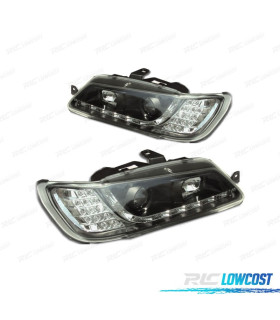 FAROS PEUGEOT 306 93-97 LUZ DIURNA LED FONDO NEGRO