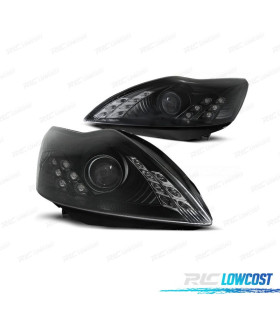 FAROS FORD FOCUS 08-11 OJOS ANGEL FONDO NEGRO