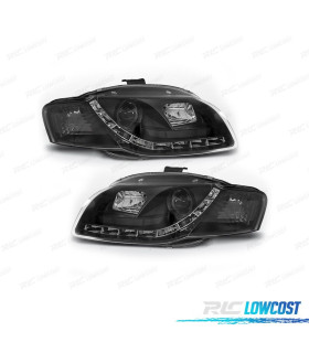 FAROS AUDI A4 B7 04-07 LUZ DIURNA FONDO NEGRO