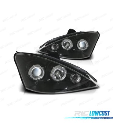 FAROS FORD FOCUS 01-05 OJOS ANGEL FONDO NEGRO
