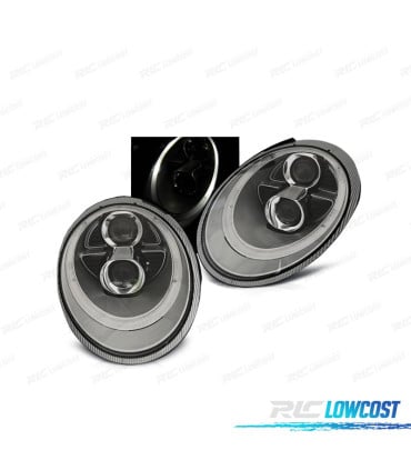 FAROS PARA PORSCHE CARRERA 997 04-09 OJOS ANGEL FONDO GRIS CLARO