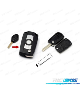 CARCASA LLAVE BMW X3 X5 E46 E38 E39 E60 E61 E53 E87 CUADRADA ESPADIN LISO + CHIP
