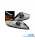 FAROS FORD MONDEO MK4 07-10 LUZ DIURNA + INTERMITENTE LED FONDO CROMO