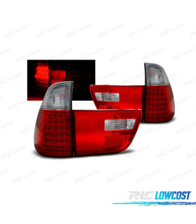 PILOTOS BMW X5 E53 99-03 LED ROJO CROMO