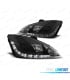 FAROS PARA FORD FOCUS 01-04 LUZ DIURNA LED FONDO NEGRO H1-H1