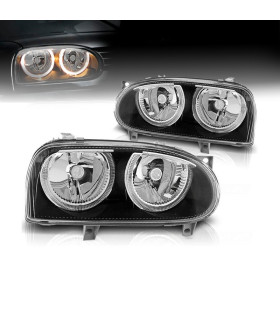 FAROS VOLKSWAGEN VW GOLF 3 OJOS ANGEL FONDO NEGRO H7 H7