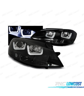 FAROS VOLKSWAGEN VW GOLF 7 12-17 GTI LUZ DIURNA LED FONDO NEGRO