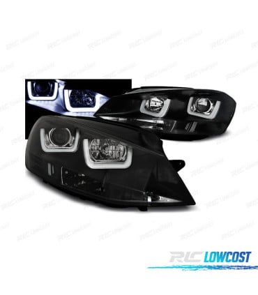 FAROS VOLKSWAGEN VW GOLF 7 12-17 GTI LUZ DIURNA LED FONDO NEGRO