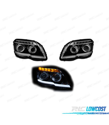 FAROS PARA MERCEDES GLK X204 LUZ DIURNA FONDO NEGRO