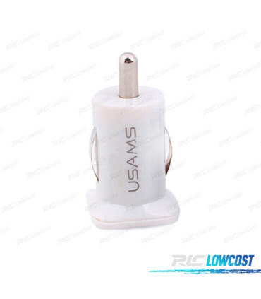 CARGADOR USB MECHERO BLANCO