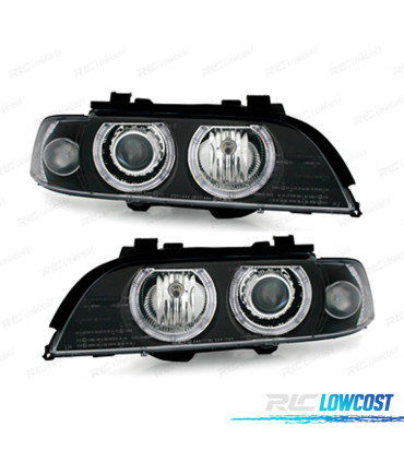 FAROS BMW E39 95-00 OJOS ANGEL FONDO NEGRO