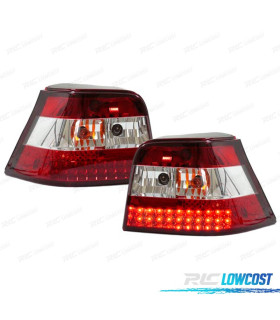 PILOTOS VOLKSWAGEN VW GOLF 4 97-03 LED + HALOGENO ROJO CROMO