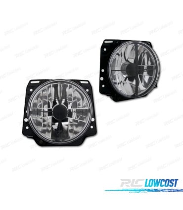 FAROS VOLKSWAGEN VW GOLF MK2 83-91 FONDO CROMO CRUZ NEGRA