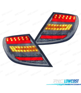 PILOTOS PARA MERCEDES CLASE C W204 07-11 LIGHT BAR DESIGN ROJO CROMO