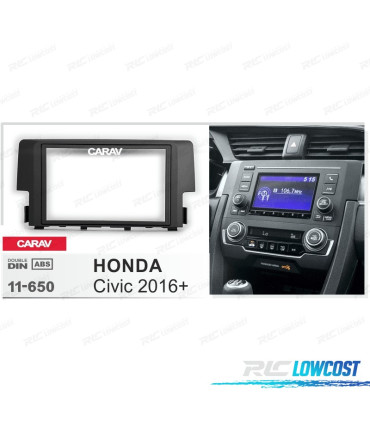 MARCO NEGRO RADIO 2-DIN PARA HONDA CIVIC 2016+