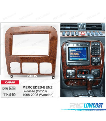 MARCO MADERA ALTO BRLLO RADIO 2-DIN PARA MERCEDES CLASE-S