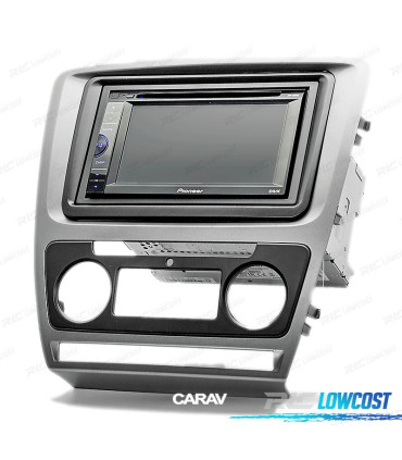 MARCO GRIS RADIO 2-DIN PARA SKODA OCTAVIA 08-13 CON AIRE ACONDICIONADO AUTOMÁTICO