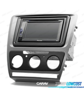 MARCO GRIS RADIO 2-DIN PARA SKODA OCTAVIA 08-13 CON AIRE ACONDICIONADO MANUAL