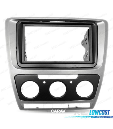 MARCO GRIS RADIO 2-DIN PARA SKODA OCTAVIA 08-13 CON AIRE ACONDICIONADO MANUAL