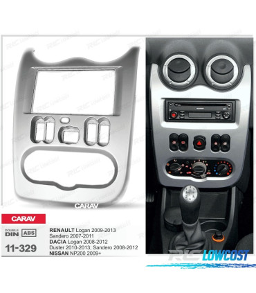 MARCO GRIS RADIO 2-DIN PARA RENAULT DACIA LOGAN SANDERO DUSTER NISSAN NP200