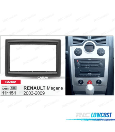 MARCO NEGRO RADIO 2-DIN PARA RENAULT MEGANE 02-09