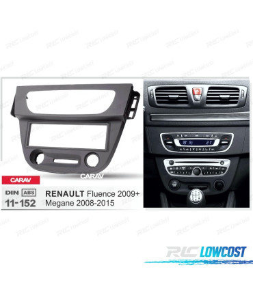 MARCO GRIS OSCURO RADIO 1-DIN PARA RENAULT MEGANE 08-15 FLUENCE 09+