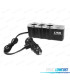 ADAPTADOR MECHERO COCHE 12V 3 ENTRADAS + USB