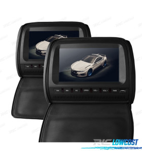 PAREJA DE REPOSACABEZAS DVD CON PANTALLA 9 COLOR NEGRO