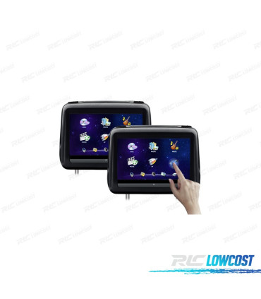 PAREJA DE REPOSACABEZAS CON DVD Y HDMI LCD 10,1 1080P TÁCTIL