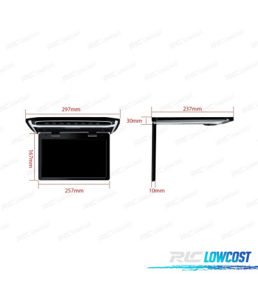PANTALLA TECHO DE 10,1" HD CON HDMI 1080P USB SD Y LUZ