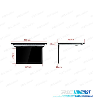 PANTALLA TECHO DE 15,6" ULTRA FINA CON HDMI LUZ LED 1080P USB Y SD