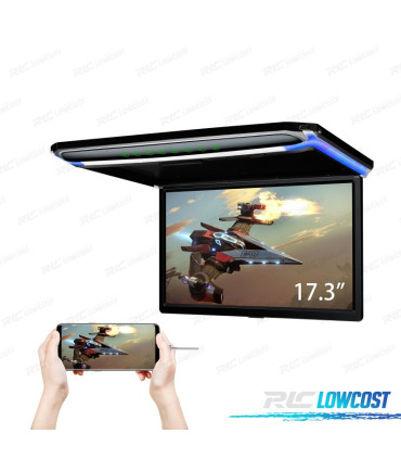 PANTALLA TECHO DE 17,3" ULTRA FINA CON HDMI LUZ LED 1080P USB Y SD