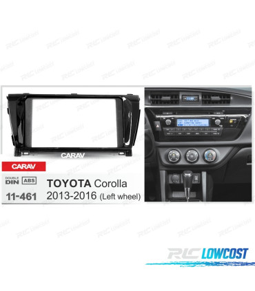 MARCO NEGRO BRILLO RADIO 2-DIN PARA TOYOTA COROLLA 13-16