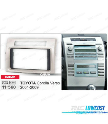 MARCO GRIS CLARO RADIO 2-DIN PARA TOYOTA COROLLA VERSO 04-09