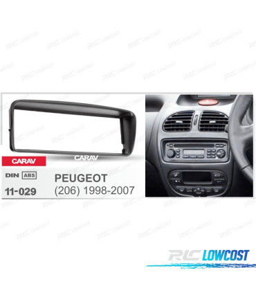 MARCO NEGRO RADIO 1-DIN PARA PEUGEOT 206 98-07