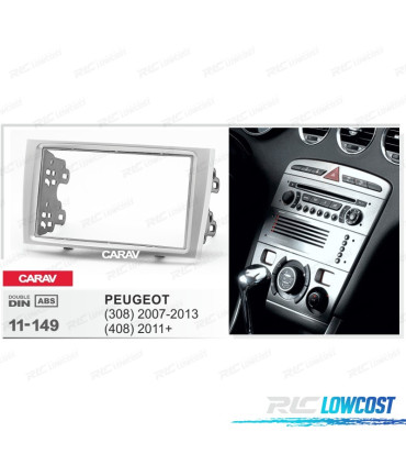 MARCO GRIS RADIO 2-DIN PARA PEUGEOT 308 408