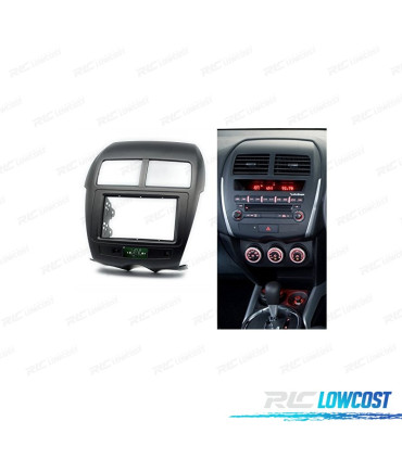 MARCO NEGRO CON PCB RADIO 2-DIN PARA CITROEN C4 MITSUBISHI ASX RVR OUTLANDER SPORT PEUGEOT 4008
