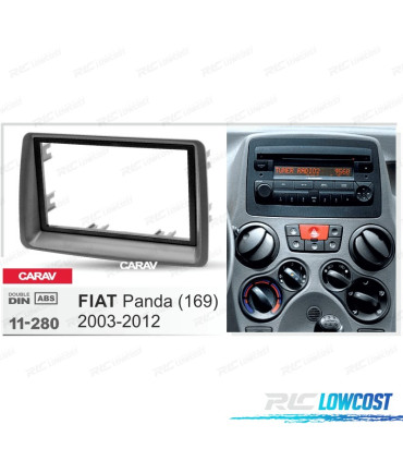 MARCO GRIS OSCURO RADIO 2-DIN PARA FIAT PANDA
