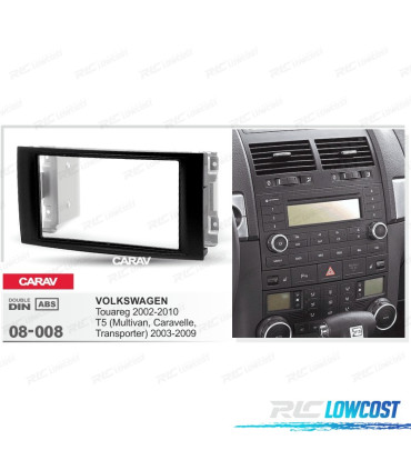 MARCO NEGRO RADIO 2-DIN PARA VOLKSWAGEN VW TOUAREG 02-10 T5 MULTIVAN, ELLE, TRANSPORTER 03-09