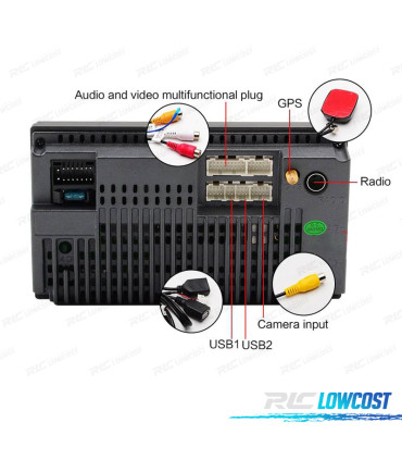 RADIO 9" GPS ANDROID 13 2DIN TÁCTIL BLUETOOTH USB SD