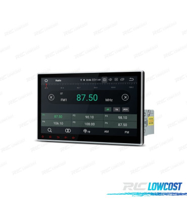 RADIO GPS ANDROID 9 10" 1DIN LCD TÁCTIL CARPLAY USB DUAL ZONE