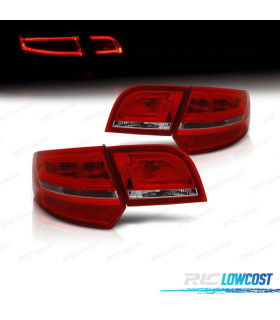 PILOTOS AUDI A3 8PA SPORTBACK 04-08 LED LIGHT BAR ROJO CROMO