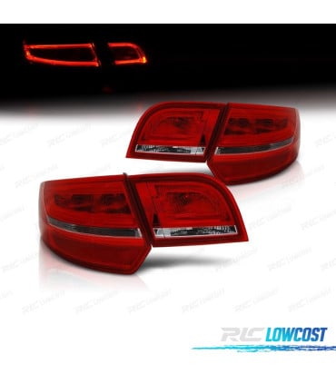 PILOTOS AUDI A3 8PA SPORTBACK 04-08 LED LIGHT BAR ROJO CROMO