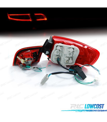 PILOTOS AUDI A3 8PA SPORTBACK 04-08 LED LIGHT BAR ROJO CROMO