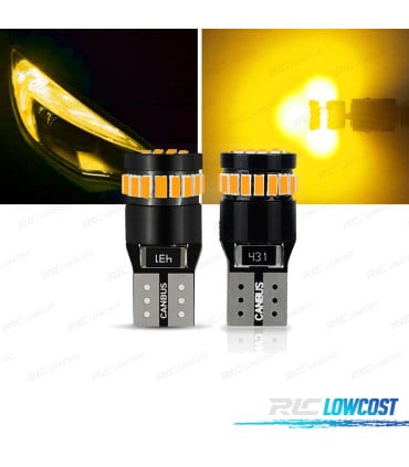 2 BOMBILLAS NARANJA INTERMITENTE LED W5W T10