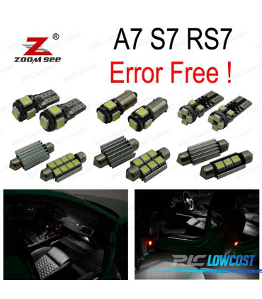 KIT 18 BOMBILLAS LED INTERIOR PARA AUDI A7 S7 RS7 C7 QUATTRO 2011-2017