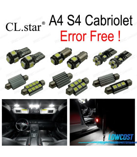 KIT 19 BOMBILLAS LED INTERIOR AUDI A4 S4 CONVERTIBLE CABRIOLET CABRIO 2002-2009