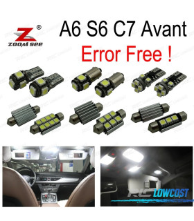 KIT 19 BOMBILLAS LED INTERIOR AUDI A6 S6 RS6 C7 AVANT WAGON 2012 +